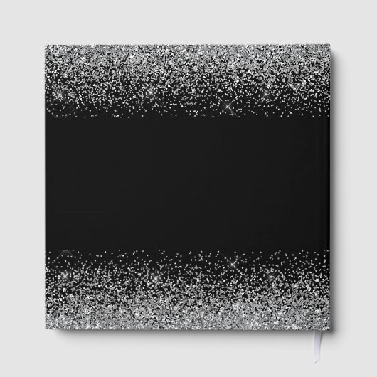 Silver Dress Faux Glitter Sweet 16 Gästebuch (Rückseite)