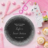 Silver Dress Imitate Glitzer Sweet 16 Geburtstag Pappteller (Party)