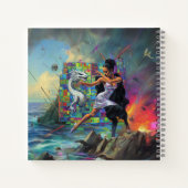 Silver Dress Priestess Occult Dark Hexy AI Art Notizblock (Rückseite)