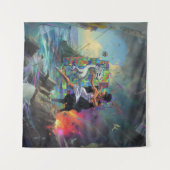 Silver Dress Priestess Occult Dark Hexy AI Art Wandteppich (Vorderseite (Horizontal))