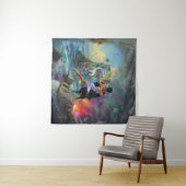 Silver Dress Priestess Occult Dark Hexy AI Art Wandteppich (Beispiel (Horizontal))