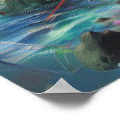 Silver Dress Priestess Witchy AI Art Matt Value Poster (Ecke)