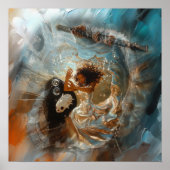 Silver Dress Priestess Witchy AI Art Matt Value Poster (Vorne)