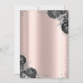 Silver Dress Rose Diamonds Rose Gold Quinceañera Einladung (Rückseite)