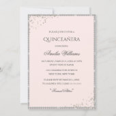 Silver Dress Sparkle 15. Quinceanera Einladung (Rückseite)