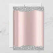 Silver Dress Sparkle Frame Rose Gold Einladung (Rückseite)