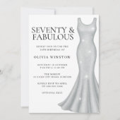 Silver Dress Womans 70. Geburtstagsparty Einladung (Vorderseite)