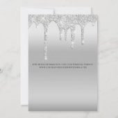 Silver Dripping Glitzer Glam Trendy Elegant Save The Date (Rückseite)