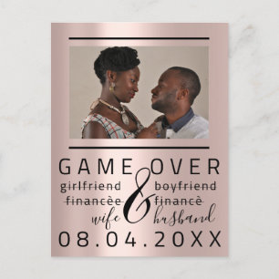Silver DripsFunny Save the Date Couple Foto Postkarte