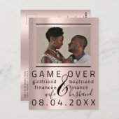 Silver DripsFunny Save the Date Couple Foto Postkarte (Vorne/Hinten)