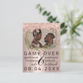 Silver DripsFunny Save the Date Florals Foto Postkarte (Stehend Vorderseite)