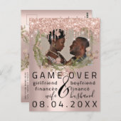 Silver DripsFunny Save the Date Florals Foto Postkarte (Vorne/Hinten)