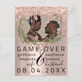 Silver DripsFunny Save the Date Florals Foto Postkarte
