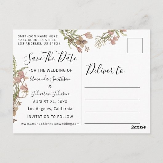 Silver DripsFunny Save the Date Weißes Foto Postkarte (Rückseite)