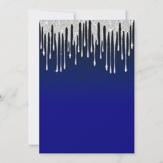 Silver Driving Endfrei Scheidung Party Blau Einladung (Rückseite)