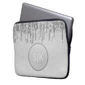 Silver Driving Glitzer Girly Mit Monogramm Laptopschutzhülle (Vorderseite Links)