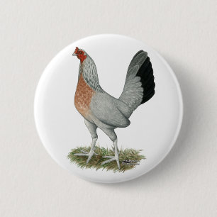 Silver Duckwing Game Hen Button
