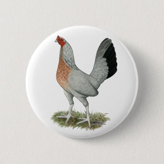 Silver Duckwing Game Hen Button (Vorderseite)