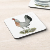 Silver Duckwing Game Hen Getränkeuntersetzer (Linke Seite)
