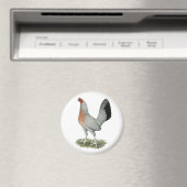 Silver Duckwing Game Hen Magnet (In Situ (Geschirrspüler))