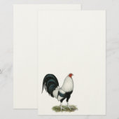 Silver Duckwing Gamecock Briefpapier (Vorne/Hinten)