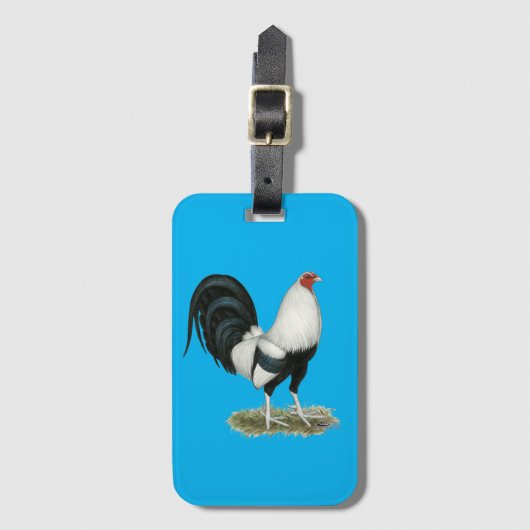 Silver Duckwing Gamecock Gepäckanhänger (Vorderseite Vertikal)