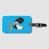 Silver Duckwing Gamecock Gepäckanhänger (Vorderseite (Horizontal))