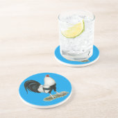 Silver Duckwing Gamecock Getränkeuntersetzer (Seite)