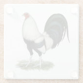 Silver Duckwing Gamecock Glasuntersetzer (Rückseite)