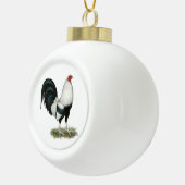Silver Duckwing Gamecock Keramik Kugel-Ornament (Rechts)