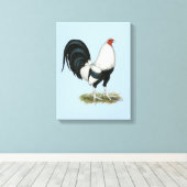 Silver Duckwing Gamecock Leinwanddruck (Insitu (Holzboden))