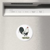 Silver Duckwing Gamecock Magnet (In Situ (Geschirrspüler))