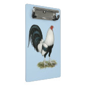 Silver Duckwing Gamecock Mini Klemmbrett (Schrägansicht)