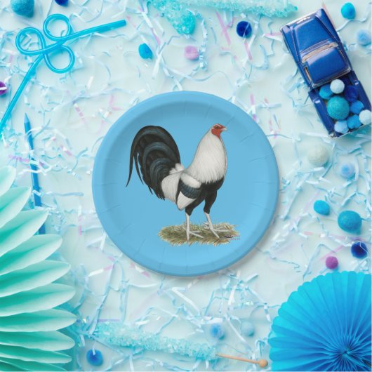 Silver Duckwing Gamecock Pappteller (Party)