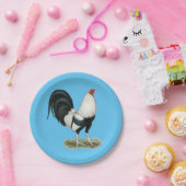 Silver Duckwing Gamecock Pappteller (Party)