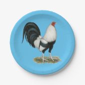 Silver Duckwing Gamecock Pappteller (Vorderseite)