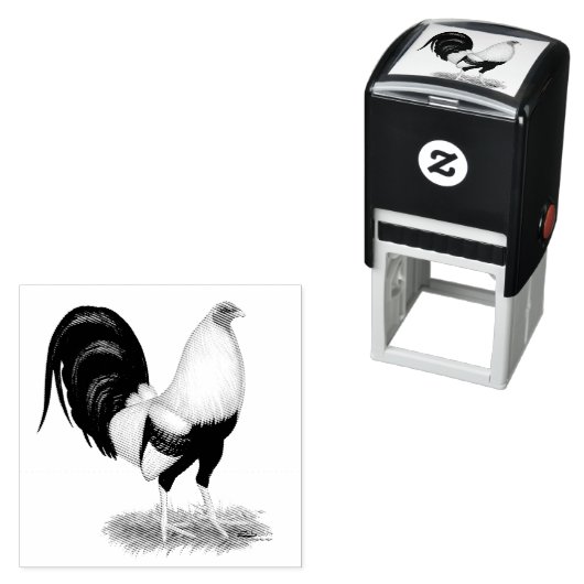 Silver Duckwing Gamecock Permastempel (Beispiel)