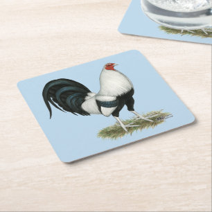 Silver Duckwing Gamecock Rechteckiger Pappuntersetzer