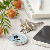 Silver Duckwing Gamecock Schlüsselanhänger (Seite)