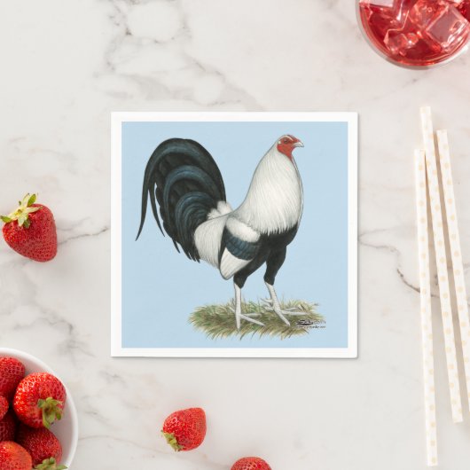 Silver Duckwing Gamecock Serviette (Beispiel)