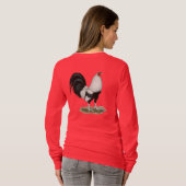 Silver Duckwing Gamecock T-Shirt (Schwarz voll)