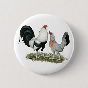 Silver Duckwing Gamefowl Button