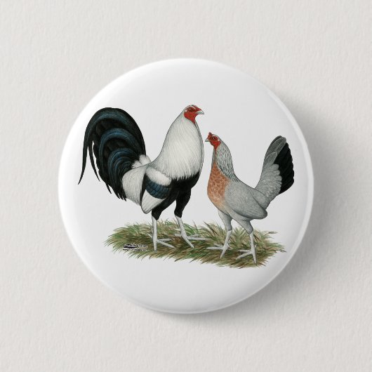 Silver Duckwing Gamefowl Button (Vorderseite)