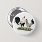Silver Duckwing Gamefowl Button (Vorne & Hinten)