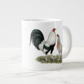 Silver Duckwing Gamefowl Jumbo-Tasse (Vorderseite Rechts)