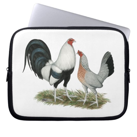 Silver Duckwing Gamefowl Laptopschutzhülle (Vorderseite)