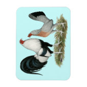 Silver Duckwing Gamefowl Magnet (Vertikal)