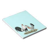 Silver Duckwing Gamefowl Notizblock (angewinkelt)
