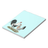 Silver Duckwing Gamefowl Notizblock (Rotiert)
