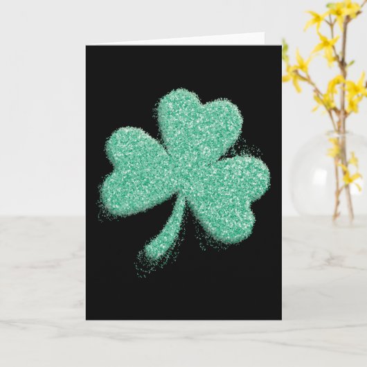 Silver Dust Glitzer Klee Leaf St. Patrick's Day Karte (Gelbe Blume)